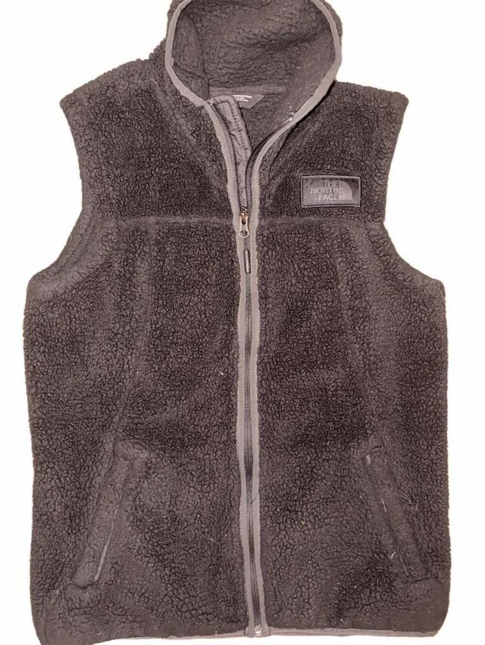 The North Face Campshire Fleece Vest Size S Black Sherpa Full Zip